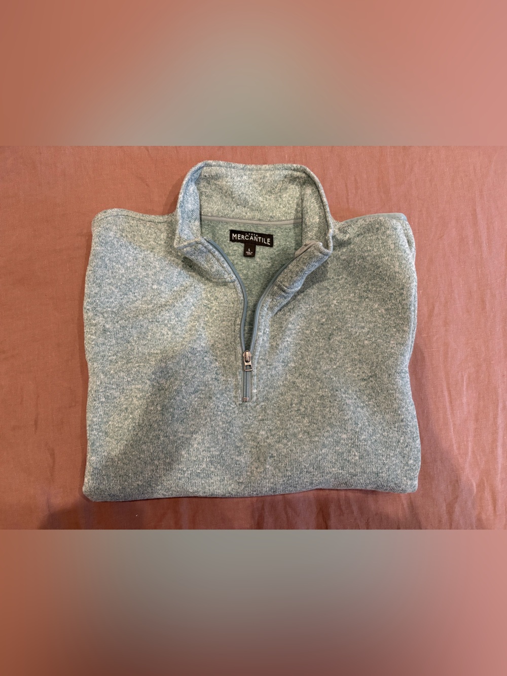J. Crew Mercantile Men's Half-Zip Sweater - pale blue size L